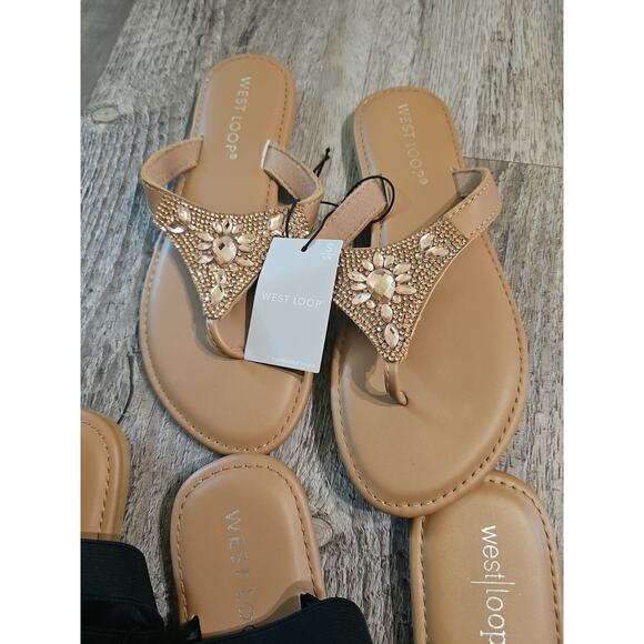 Bundle Of 3 Pairs West Loop Women's Fashion Sandals Size‎ Small 5/6 - Picture 4 of 5